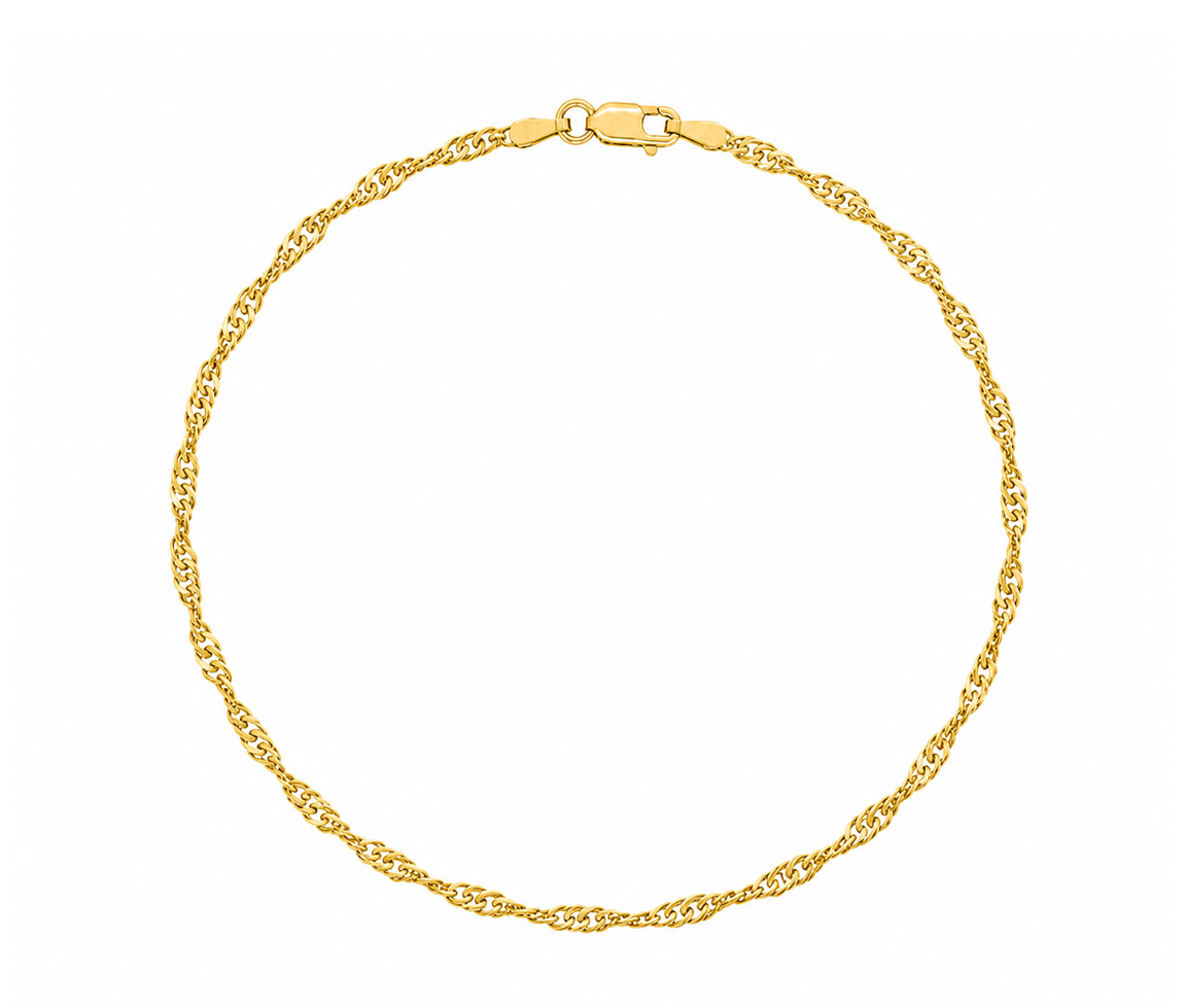 BRACELET EN OR À MAILLE SINGAPOUR - MB SING24Y07 - BIJOUX D'IMPORTATION
