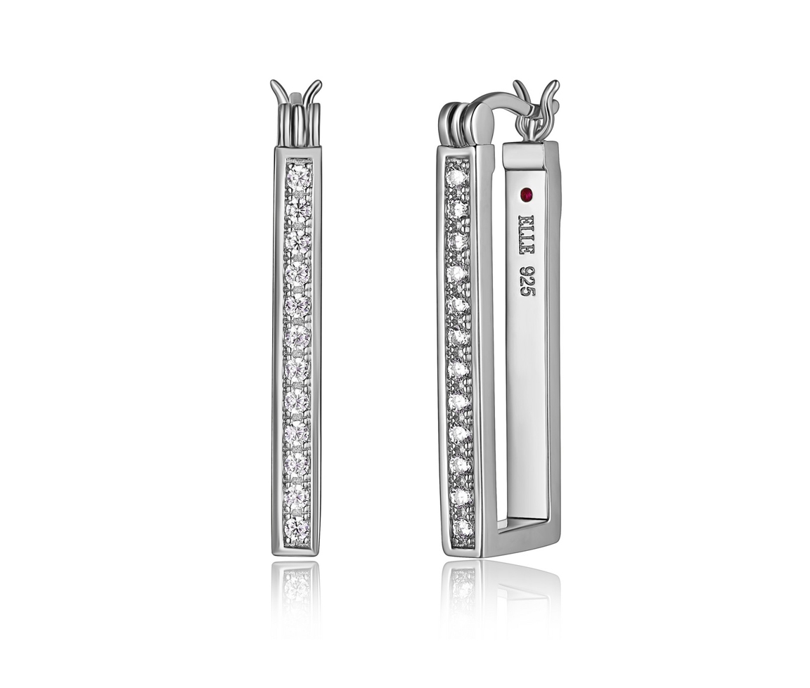 BOUCLES ARGENT CZ 25X10MM - PJ R2LCAN000J - ELLE