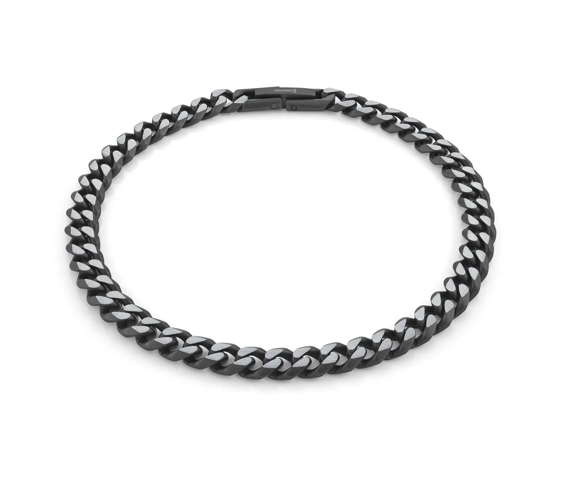 BRACELET EN ACIER/PVD NOIR À MAILLE GOURMETTE - IG SMB511 - ITALGEM