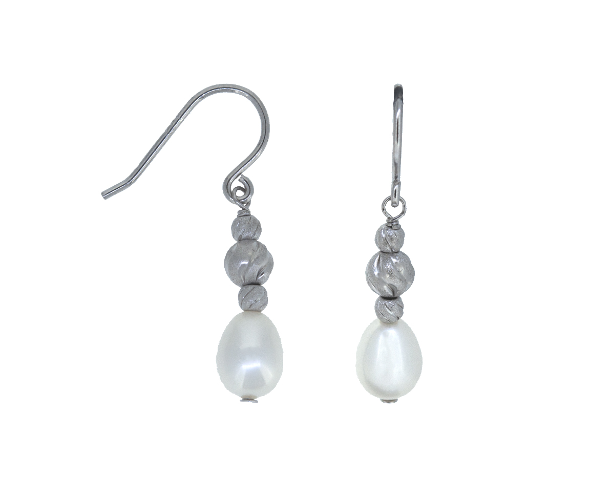 BOUCLES ARG P.EAU DOUCE 7.5MM - CG EF56980 - PERLE D'IMPORTATION