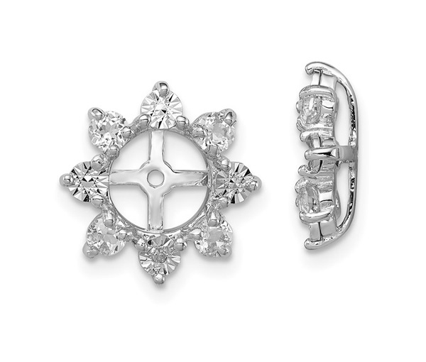 JACKETS POUR BOUCLES D'OREILLES EN ARGENT RHODIÉ SERTIS DE CUBIQUES ZIRCONIAS - QG QJ115APR - IMPORTATION