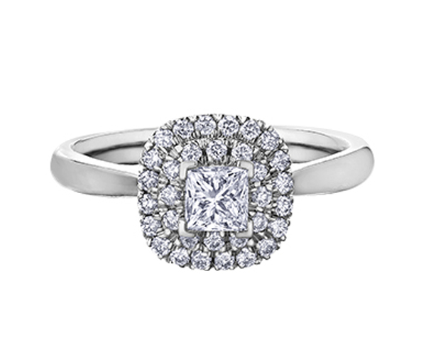 BAGUE EN OR BLANC SERTIE DE DIAMANTS - CR 30524W68 - BIJOUX CANADIEN
