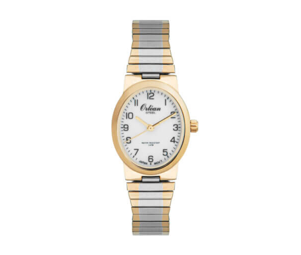 MONTRE DAME ORLEAN OVALE EN ACIER/PVD OR 2 TONS - BA ME3485 - ORLEAN