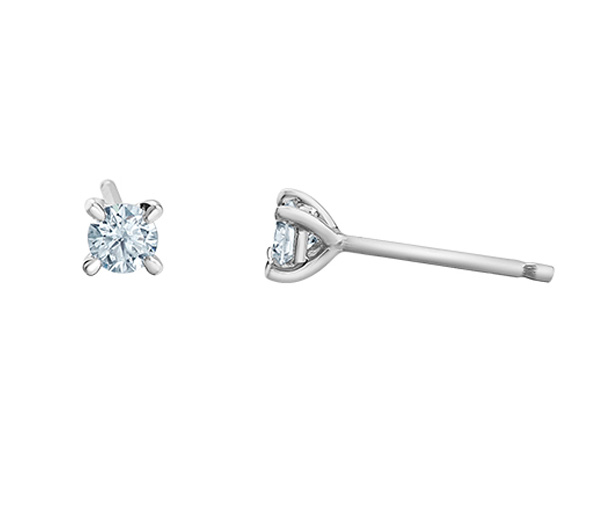 BOUCLES FIXES EN OR BLANC SERTIES DE DIAMANTS DE LABORATOIRE - CR LD100W30 - BIJOUX CANADIEN