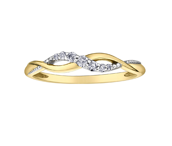 JONC EN OR SERTI DE DIAMANTS - CR DD7880Y - BIJOUX CANADIEN