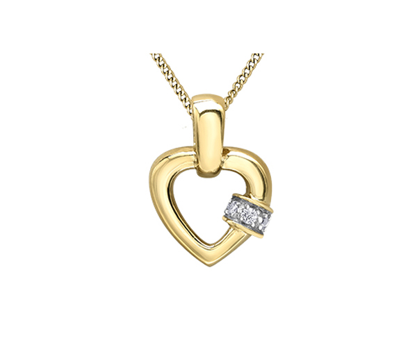 PENDENTIF COEUR EN OR JAUNE SERTI DE DIAMANTS - CR DA718 - BIJOUX CANADIEN