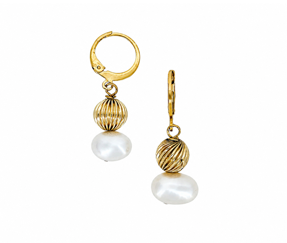 BOUCLES PERLES EAU DOUCE OBLONG