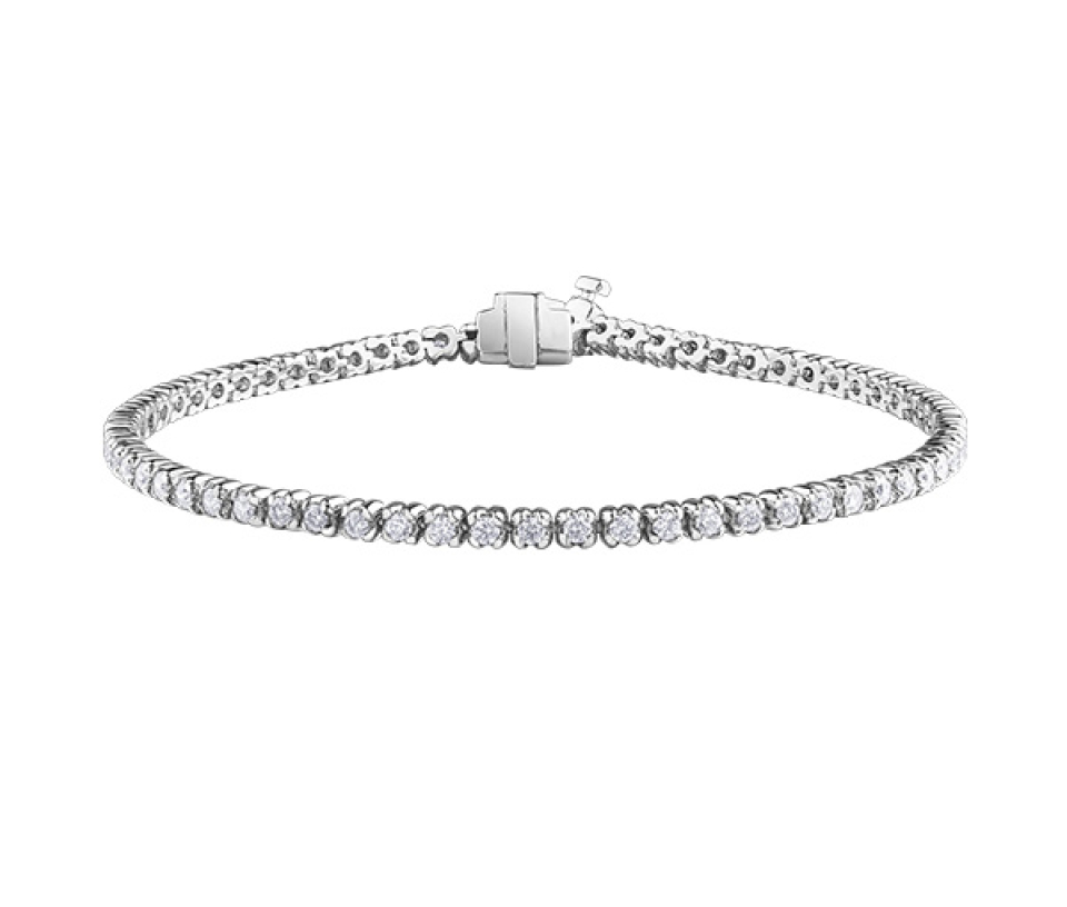 BRACELET TENNIS EN OR 14K BLANC SERTI DE 66 DIAMANTS CANADIENS - CR ML664W200 - BIJOUX CANADIEN