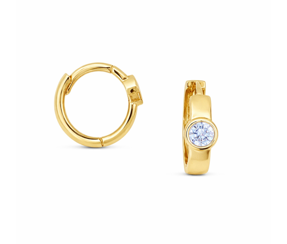 BOUCLES HUGGIES EN OR JAUNE AVEC CZ
