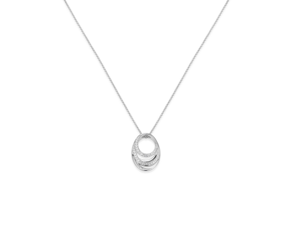COLLIER DOUBLE CERCLE AJOURÉ AVEC CZ