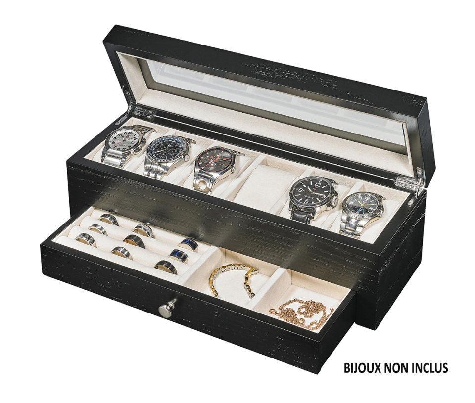 COFFRE À MONTRE AVEC TIROIR POUR BIJOUX EN CHÊNE - JM WJ006 - ALPINE