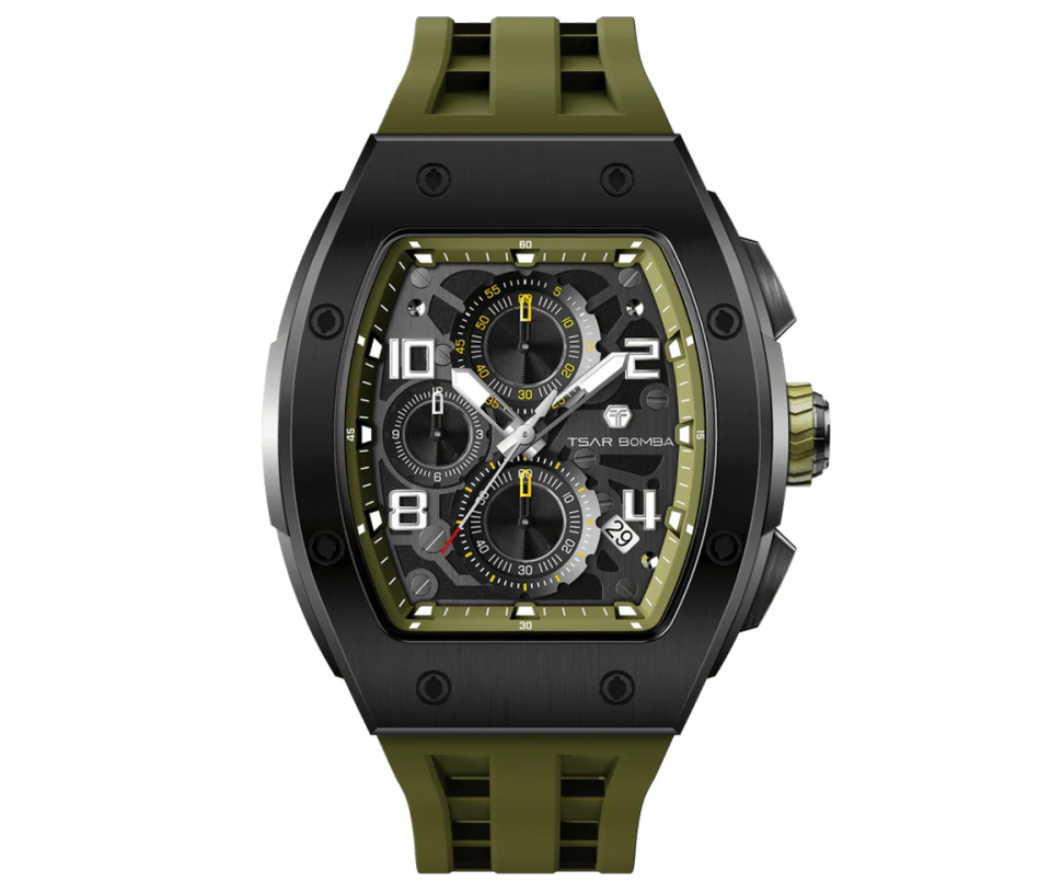 MONTRE TSAR BOMBA AU QUARTZ EN ACIER/PVD NOIR