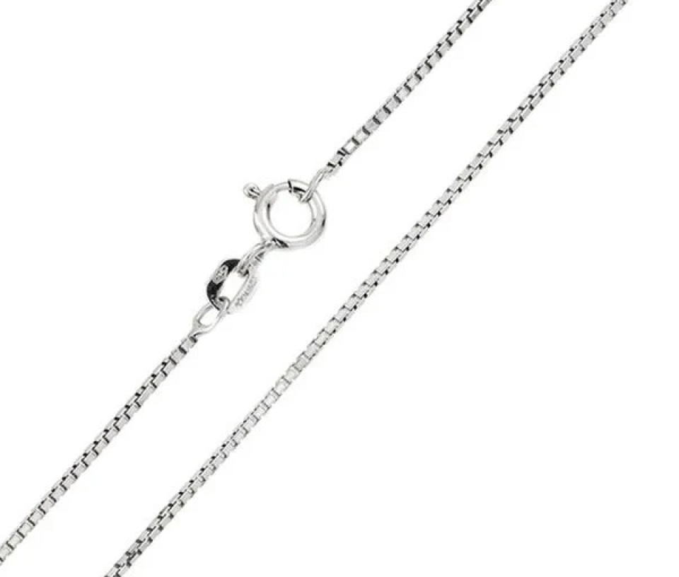 CHAINE EN ARGENT RHODIÉ À MAILLE BOX RONDE - SP CH207RH - BIJOUX D'IMPORTATION