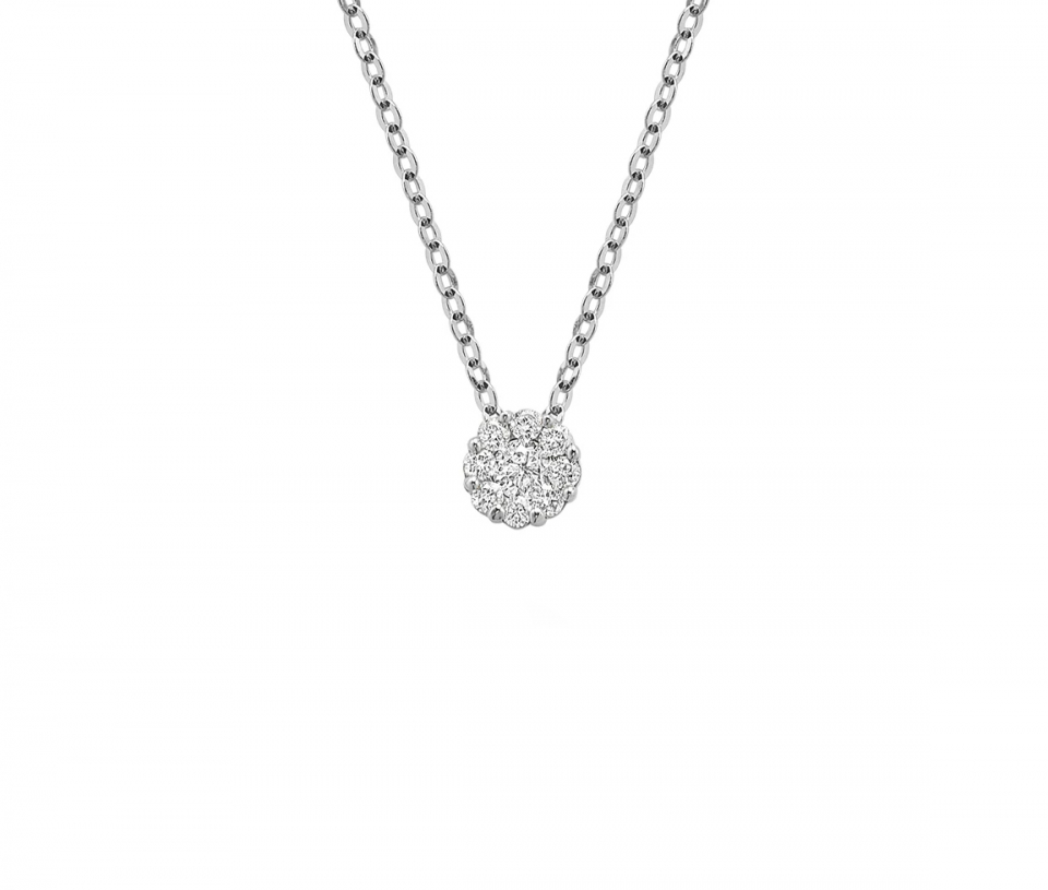 PENDENTIF 14K 9=0,16 DIAMANT SI2 16-18'' - BR 0904FL15 - Bijoux d'importation