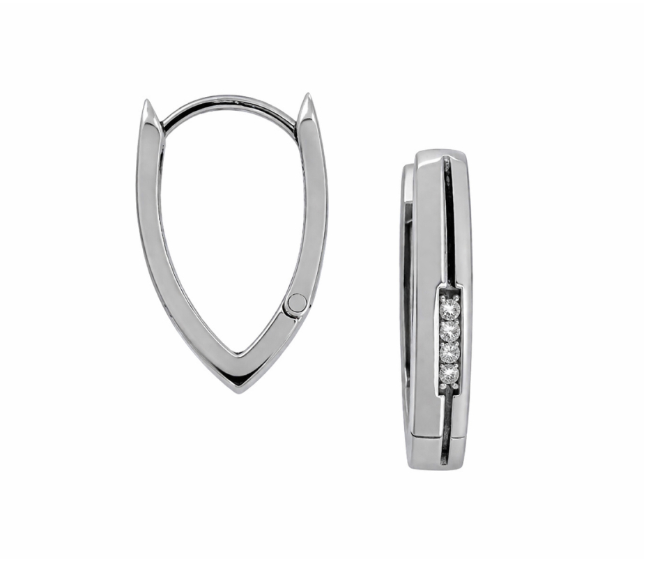 BOUCLES LOZANGES EN ARGENT RHODIÉ