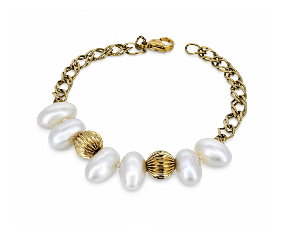 BRACELET PERLES EAU DOUCE OBLONG
