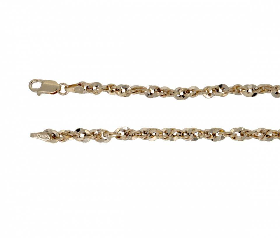 CHAINE 10K TORSADE TAILLE DIAMANT 22 - S IRID375Y22 - BIJOUX D'IMPORTATION