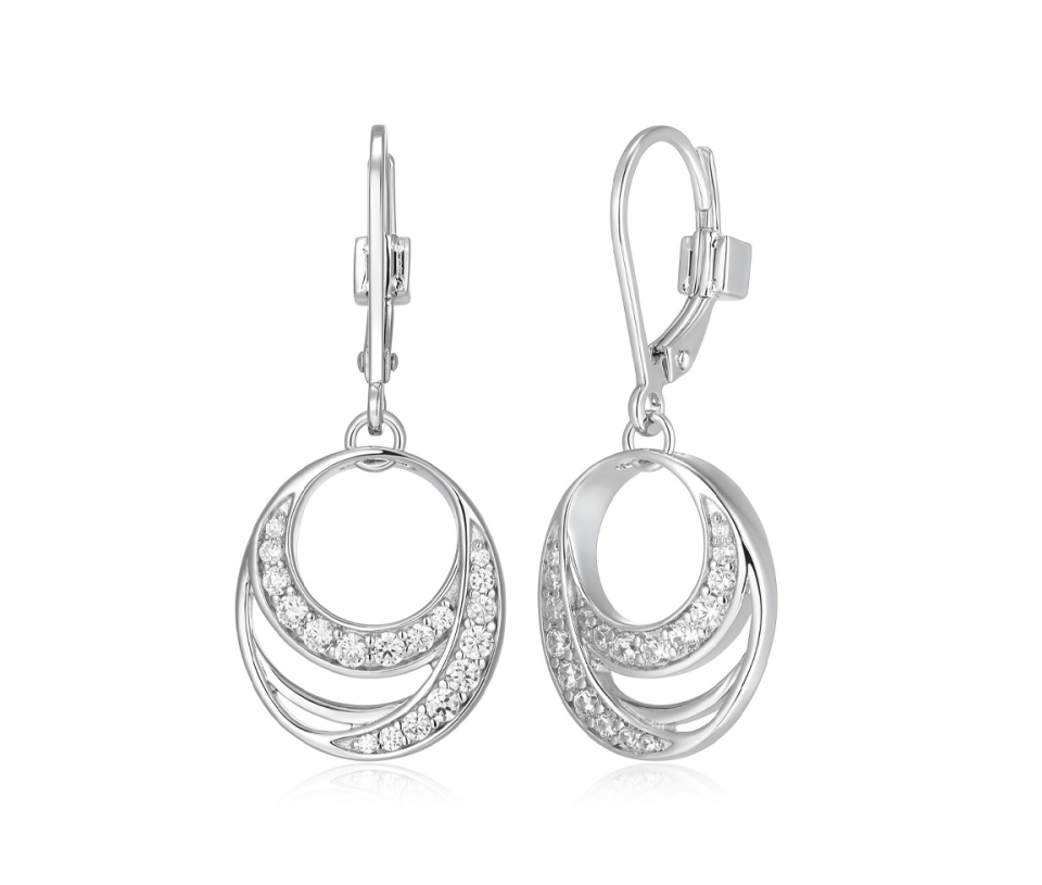 BOUCLES OVALES AJOURÉS AVEC CZ