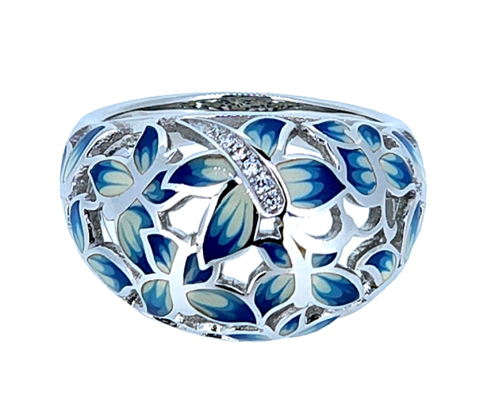 Bague Chevalière Rhodié Argent Avec Cabochon Résine Ambre Orangé - Taille 59 - Occasion (état Neuf)