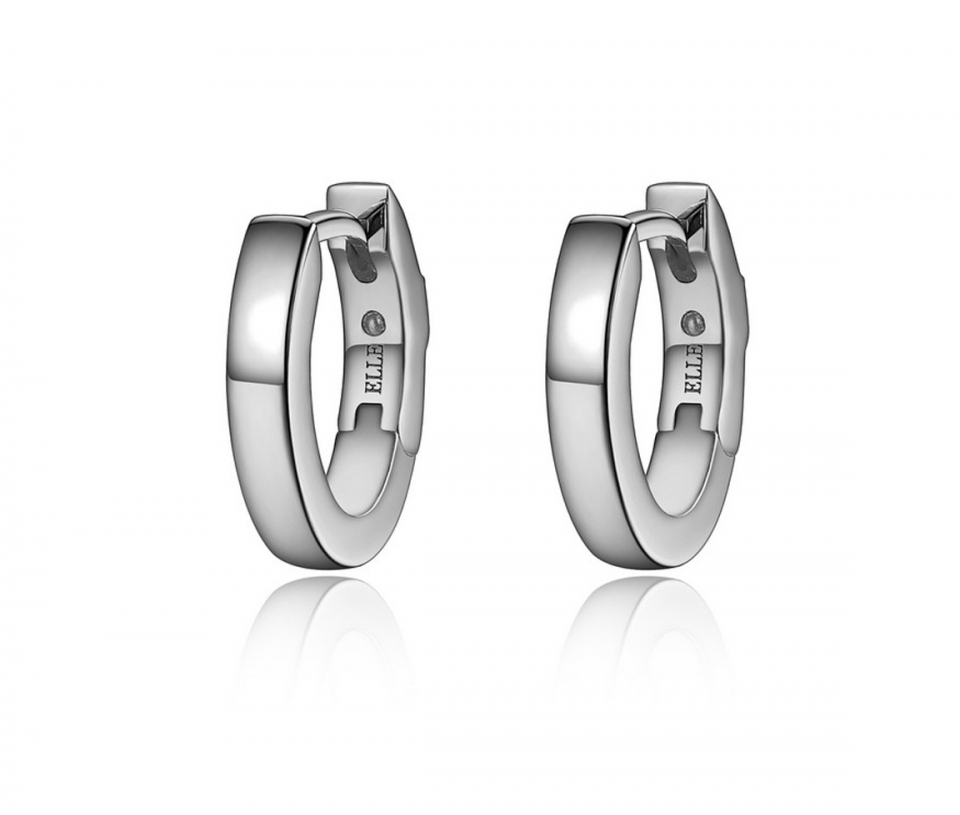 BOUCLES HUGGIES EN ARGENT RHODIÉ OVALES UNIES - PJ R2LC96A00N - ELLE