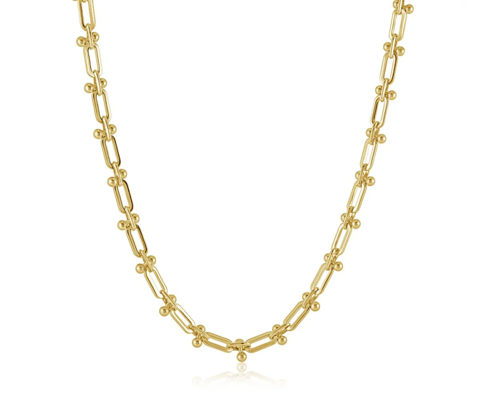 CHAINE EN ACIER/PVD OR À MAILLE EN U - IG SWN106 - VELORIA