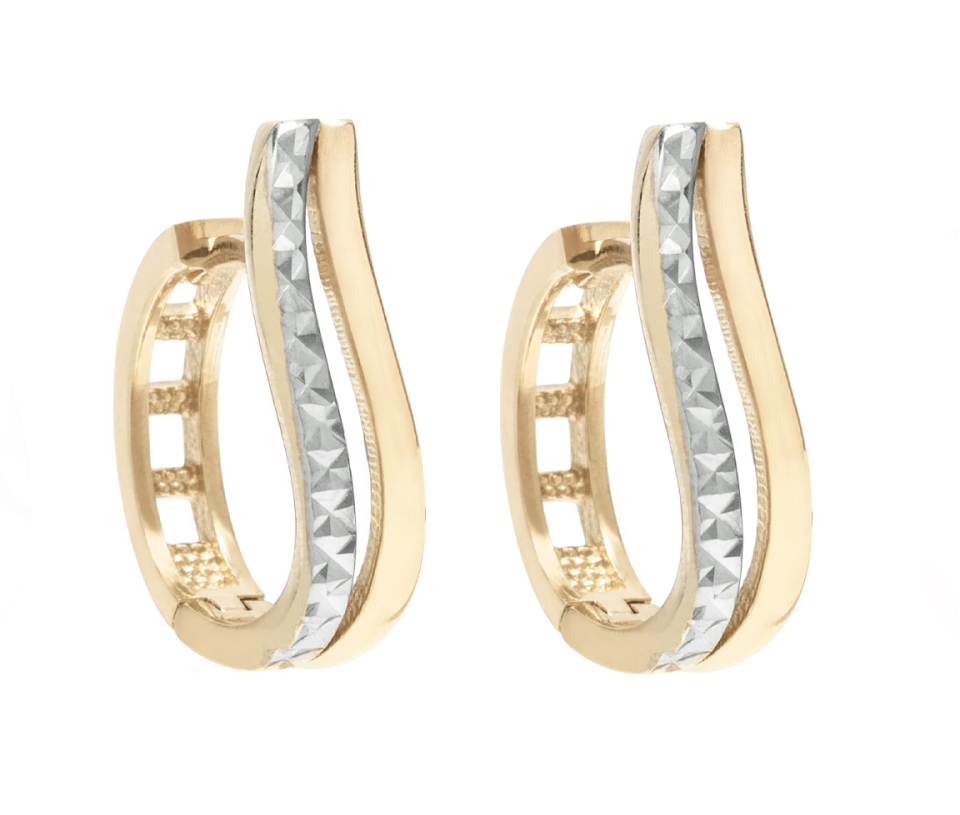 BOUCLES HUGGIES EN OR 2 TONS TAILLÉES DIAMANT - CB EYD32003 - CBE