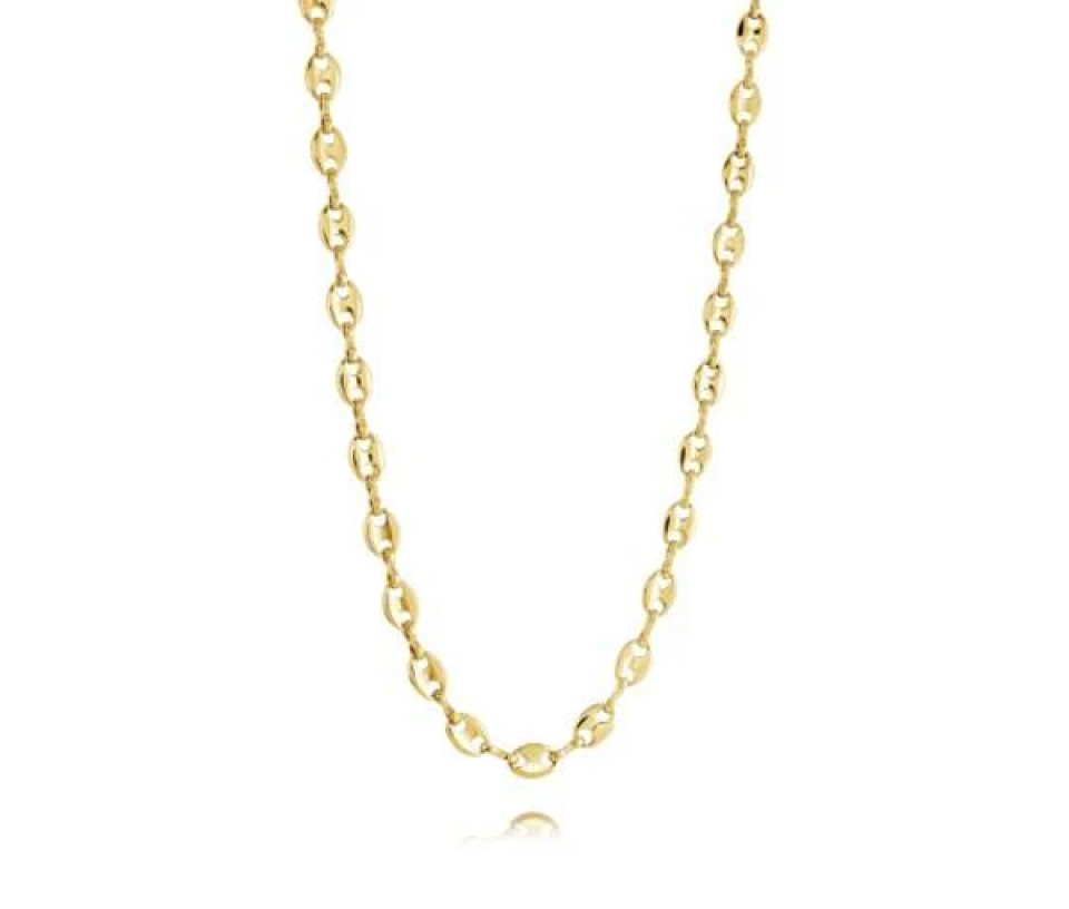 CHAINE EN ACIER/PVD OR À MAILLE GRAIN DE CAFÉ