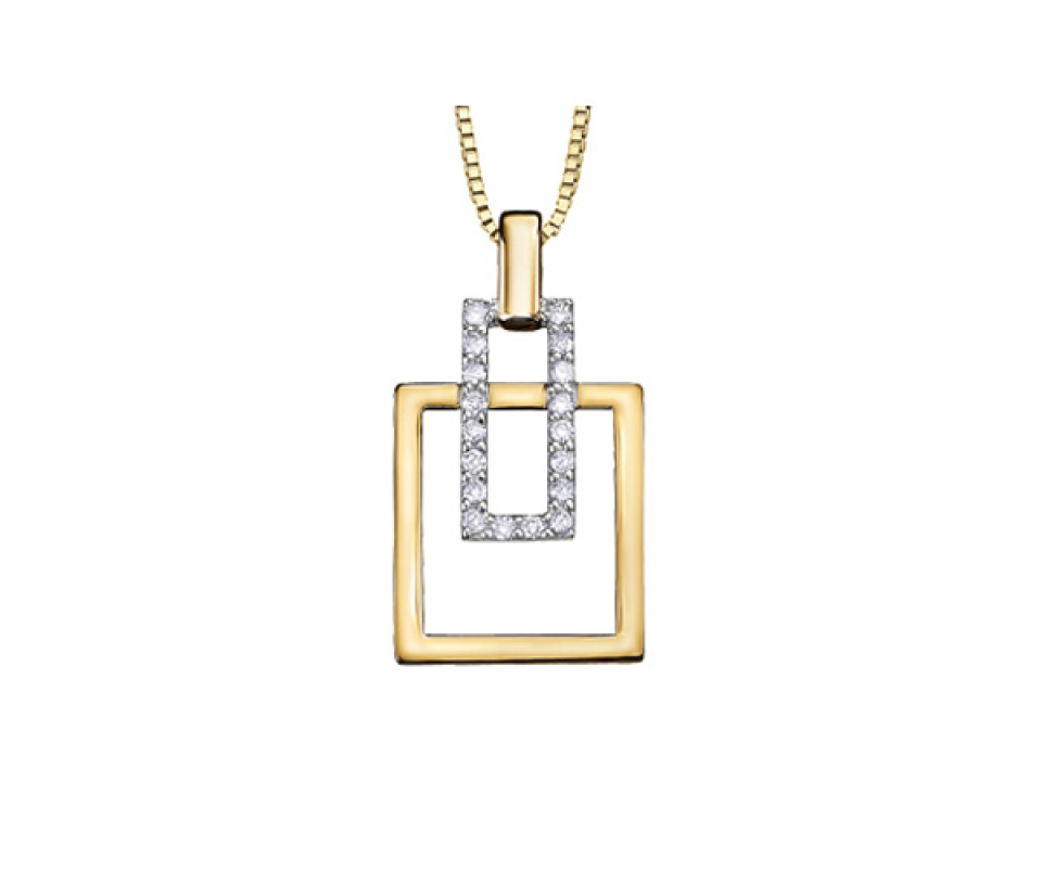 PENDENTIF EN OR 2 TONS SERTI DE DIAMANTS - CR DD2618 - BIJOUX CANADIEN