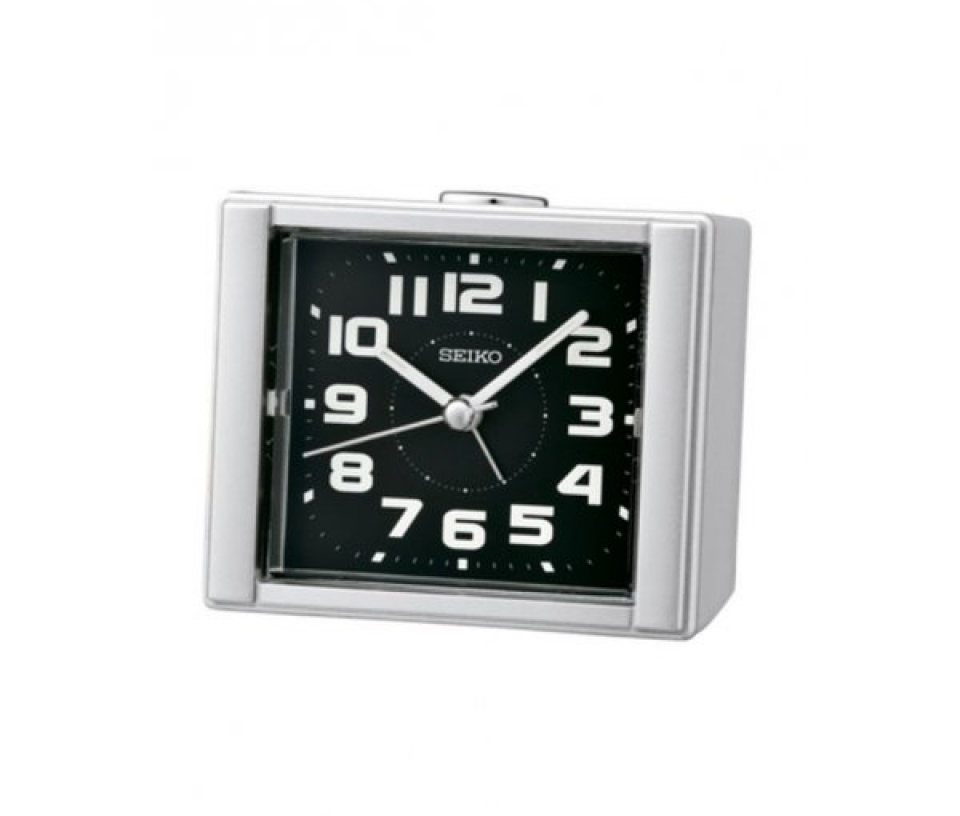 Réveil De Voyage Seiko QHT015K | Alarme Bip Avec Snooze | Éclairage Du Cadran | Compact Et Portable