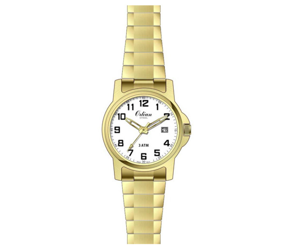 MONTRE ORLEAN POUR DAME EN ACIER/PVD OR AVEC BRACELET EXTENSIBLE - BA ME3187X - ORLEAN