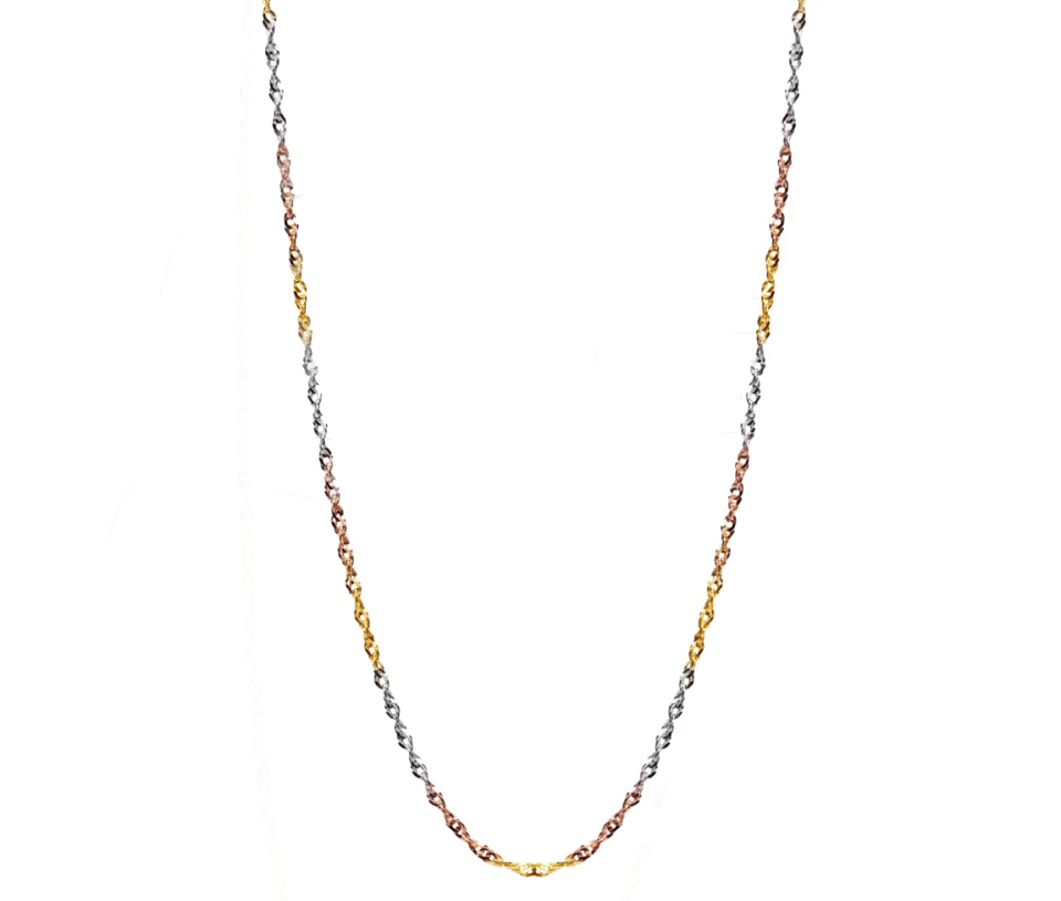 CHAINE EN OR 3 TONS À MAILLE SINGAPOUR - CB SING0353T - CBE