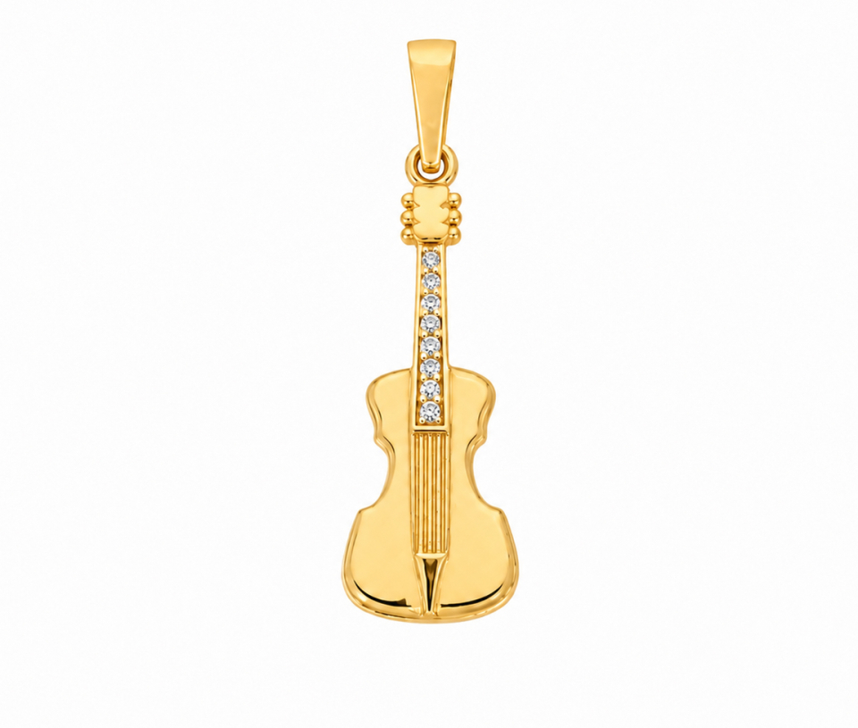 PENDENTIF GUITARE AVEC CUBIQUES ZIRCONIAS