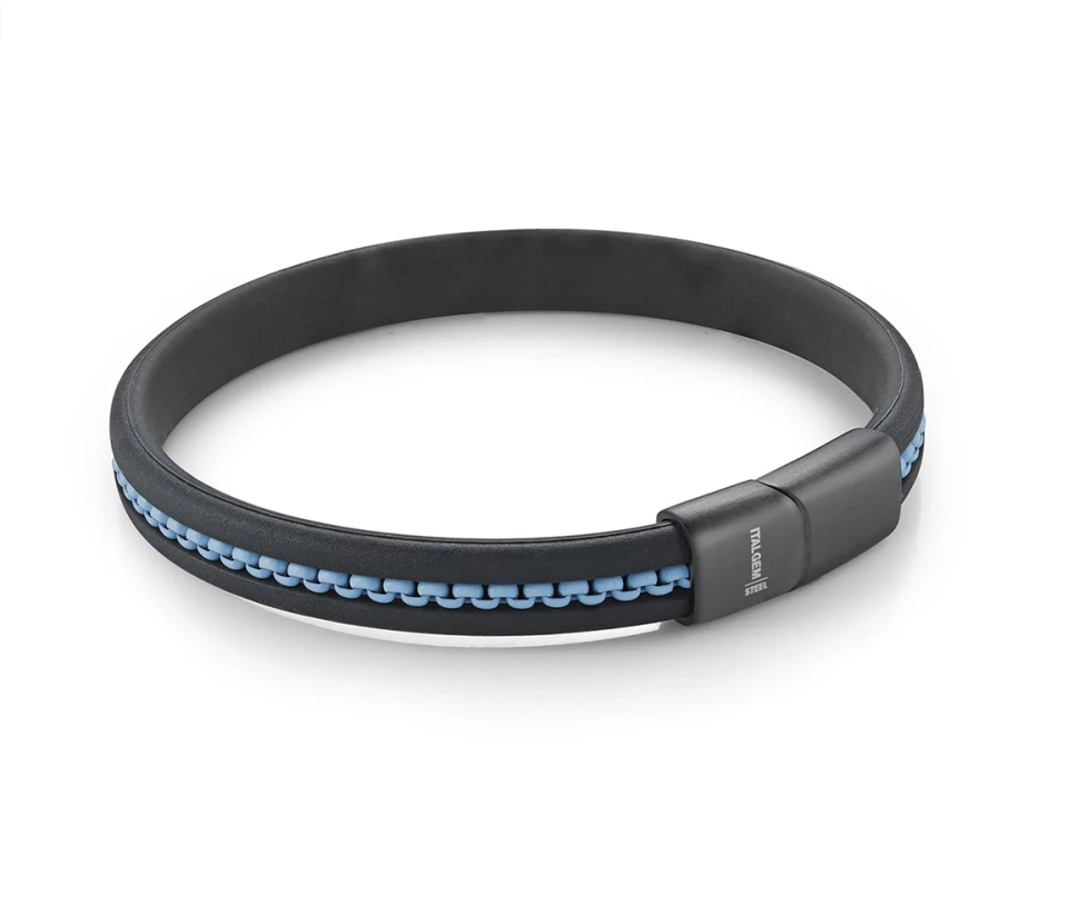 BRACELET EN SILICONE AVEC INSERTION CHAINE EN ACIER