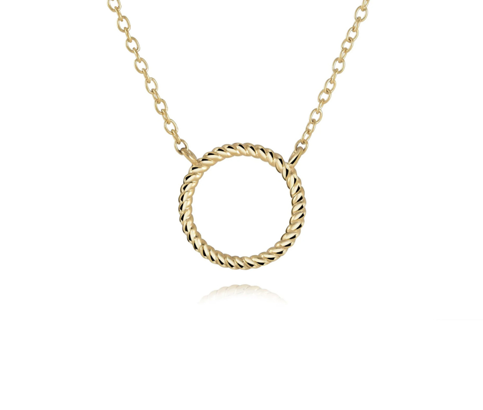 COLLIER EN ACIER/PVD OR AVEC CERCLE TORSADÉ - IG SWP70 - VELORIA