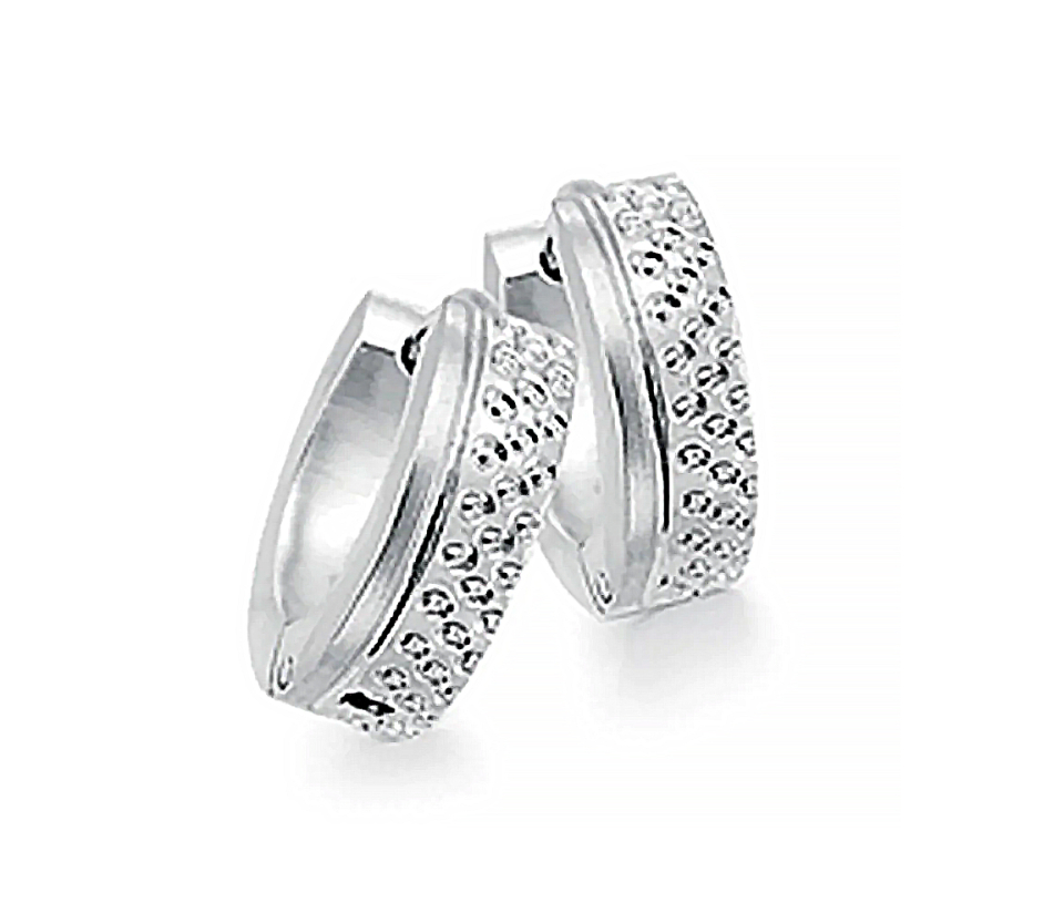 BOUCLES HUGGIES EN ACIER TAILLÉES DIAMANT - IG ES266 - ITALGEM