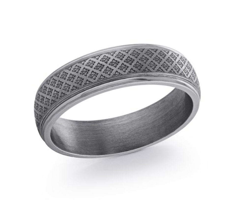 JONC EN TANTALE LOSANGES FESTONNÉS GRAVER AU LASER - ML TANT0156 - MALO 