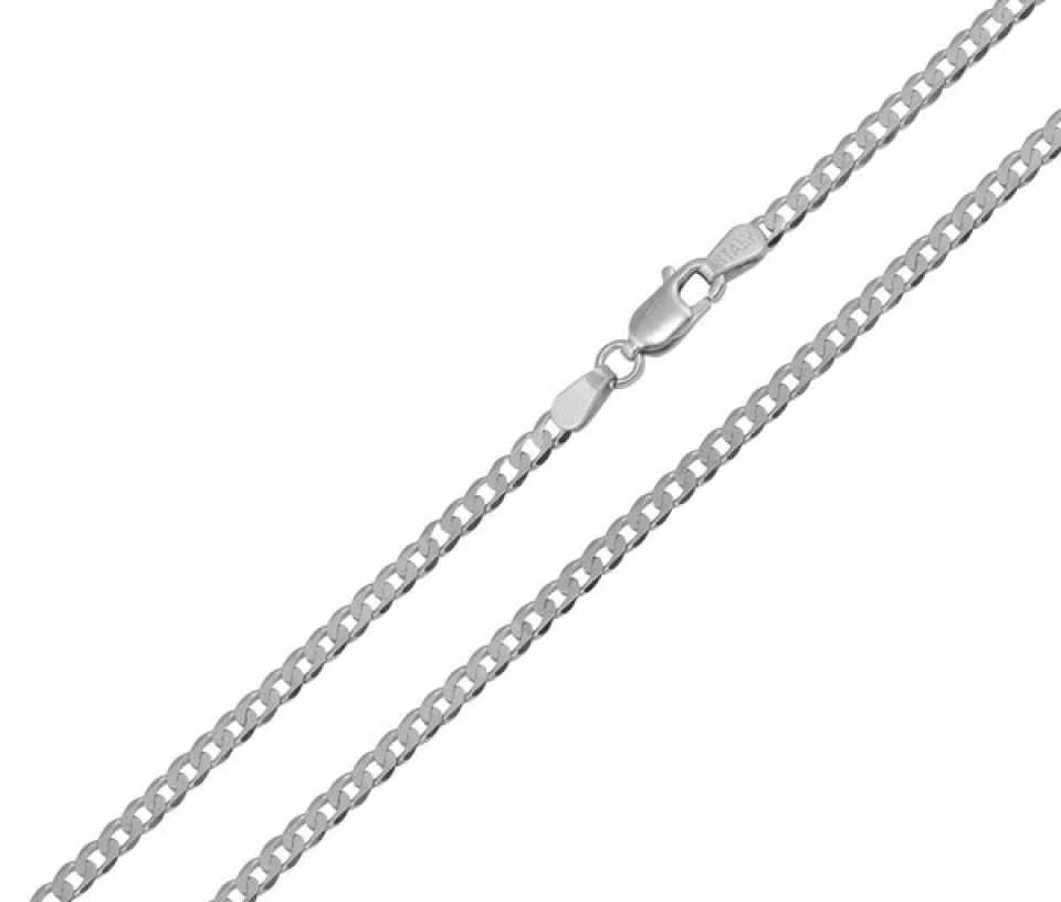 BRACELET EN ARGENT RHODIÉ À MAILLE GOURMETE - SP CH416RH7 - BIJOUX D'IMPORTATION