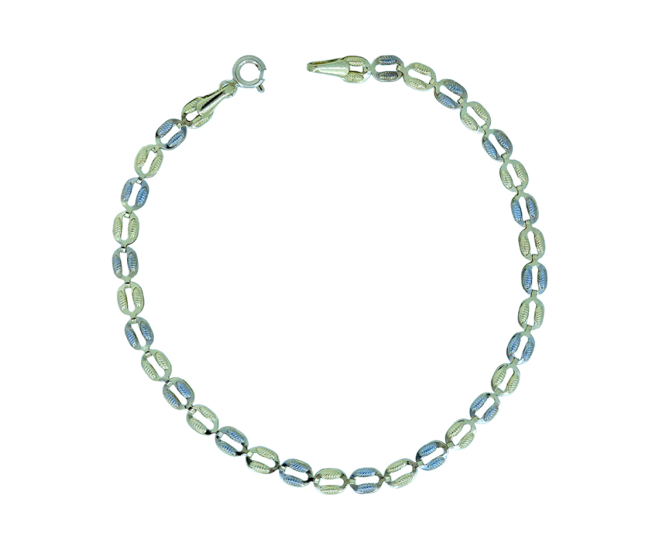 BRACELET EN OR 2 TONS À MAILLES EN O TAILLÉE DIAMANT