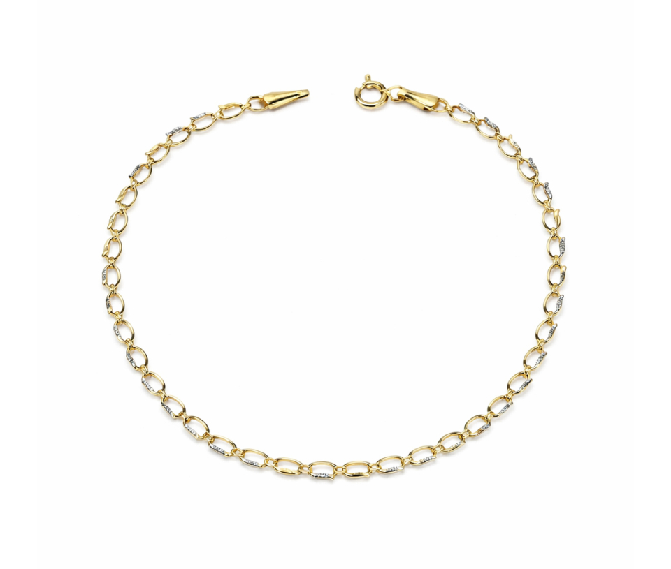 BRACELET EN OR 2 TONS TAILLÉ DIAMANT