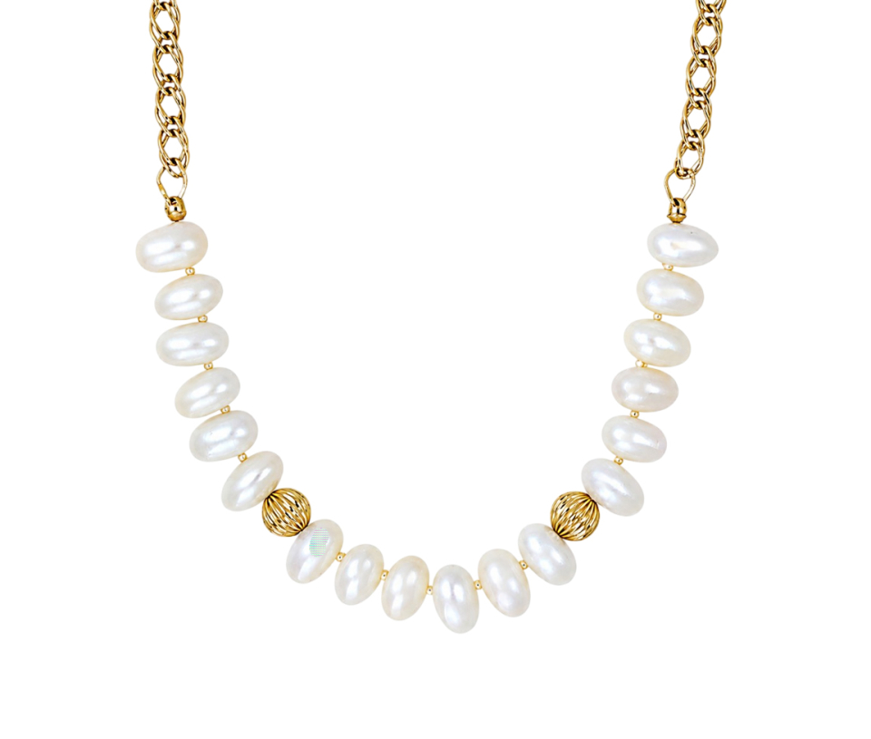 COLLIER PERLES EAU DOUCE OBLONG