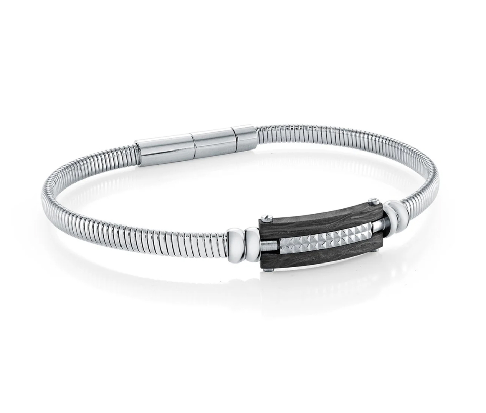 BRACELET EN ACIER AVEC PLAQUE EN FIBRE DE CARBONE - IG SMB725 - ITALGEM