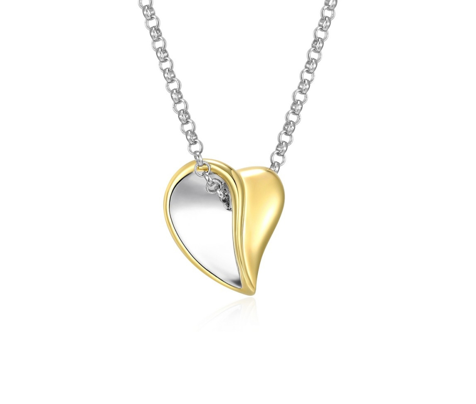 PENDENTIF COEUR EN ARGENT RHODIÉ/PVD OR 2 TONS - PJ R0LC0FA046 - ELLE