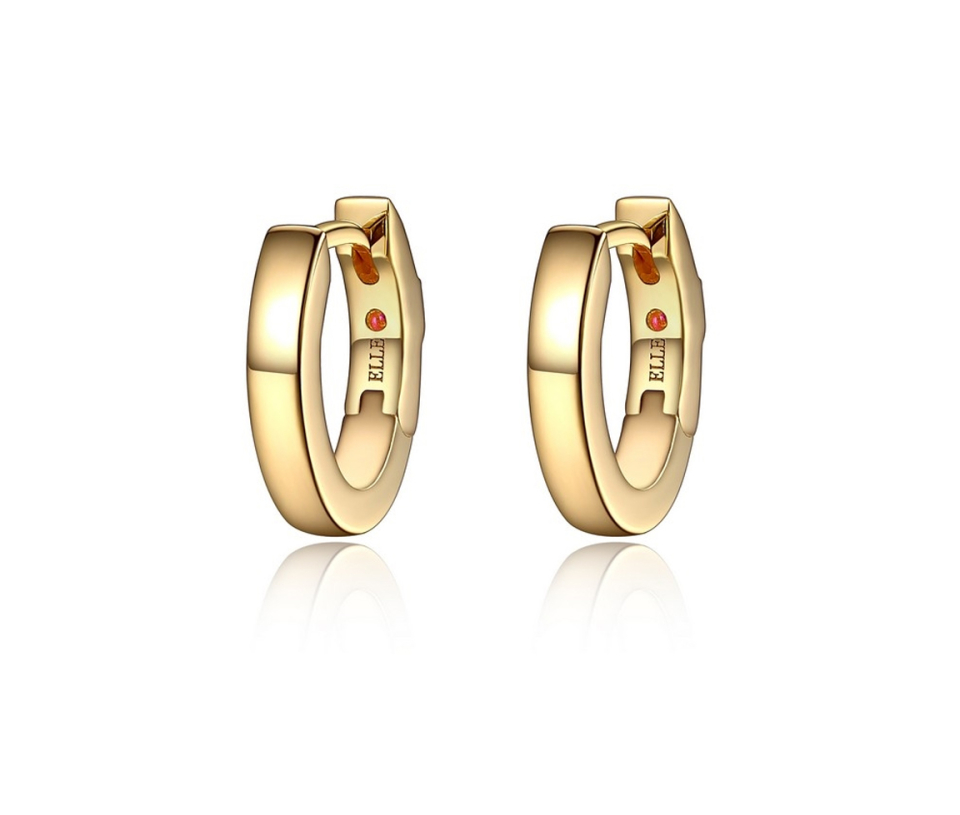 BOUCLES ANNEAUX EN ARGENT/PVD OR OVALES UNIES - PJ 32LC96A00N - ELLE