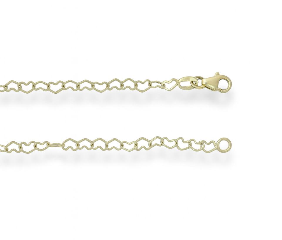 CHAINE EN OR JAUNE À MAILLE EN COEUR - S CHCOE2.9Y18 - BIJOUX D'IMPORTATION