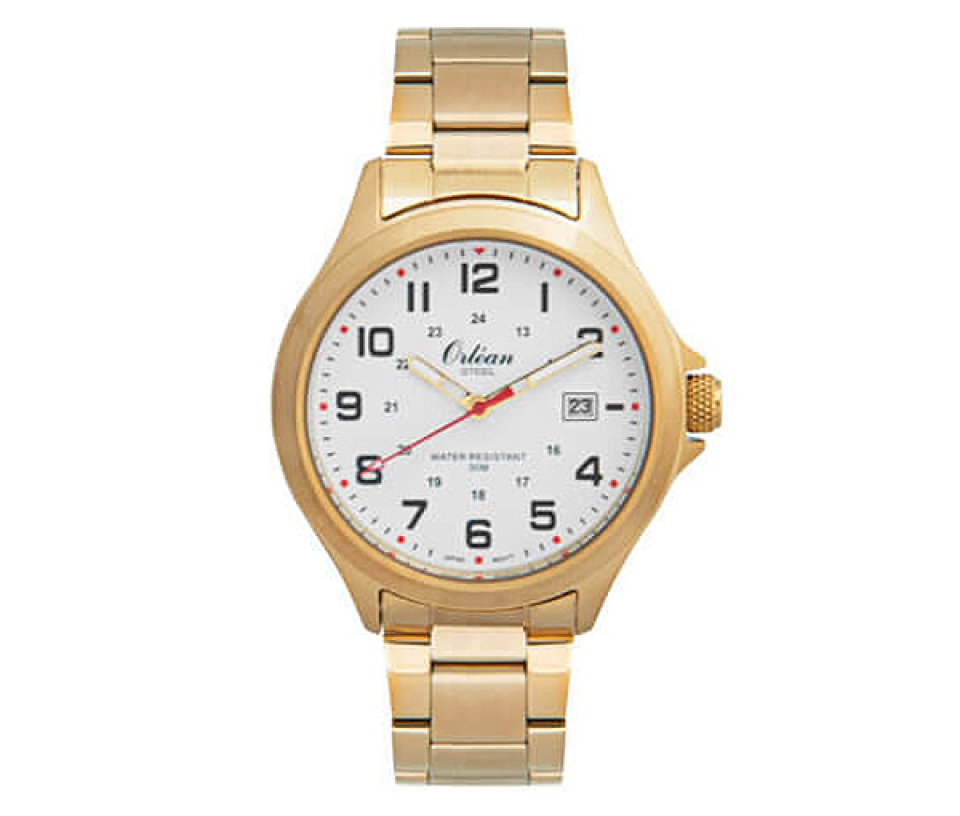 MONTRE POUR HOMME ORLEAN EN ACIER/PVD OR - BA ME3499 - ORLEAN