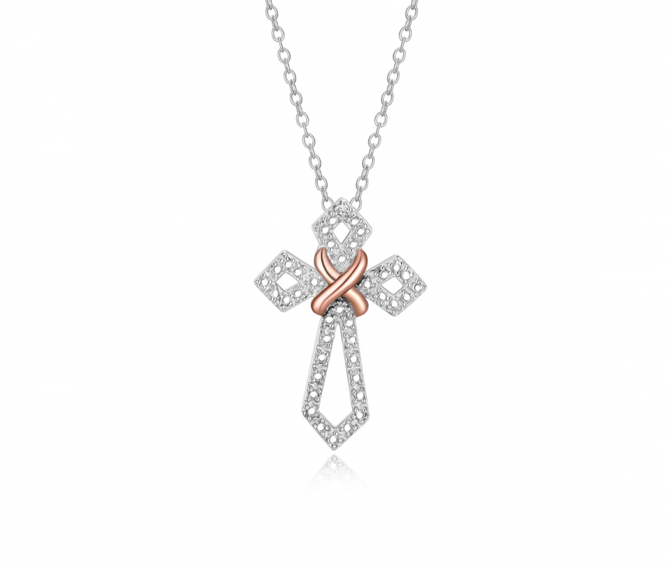 MAGNIFIQUE CROIX EN ARGENT RHODIÉ SERTIE DE CUBIQUES ZIRCONIAS - PJ R3AGKN35FW - REIGN