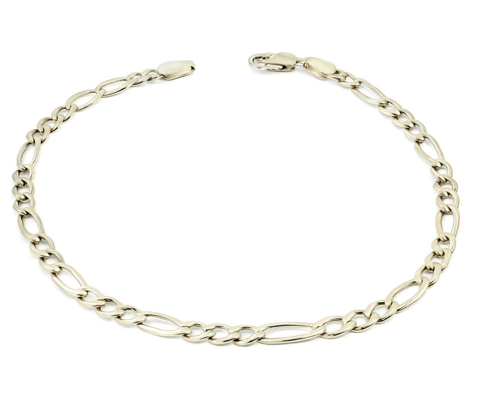 BRACELET EN OR JAUNE À MAILLE FIGARO - SJ FIG3.75Y08 - BIJOUTERIE SUISSE INC.