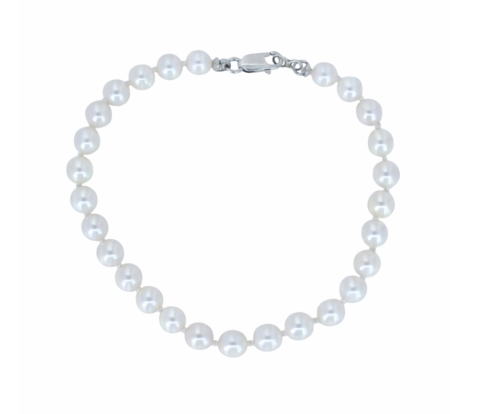 BRACELET DE PERLES DE CULTURE AVEC FERMOIR HOMARD EN OR BLANC