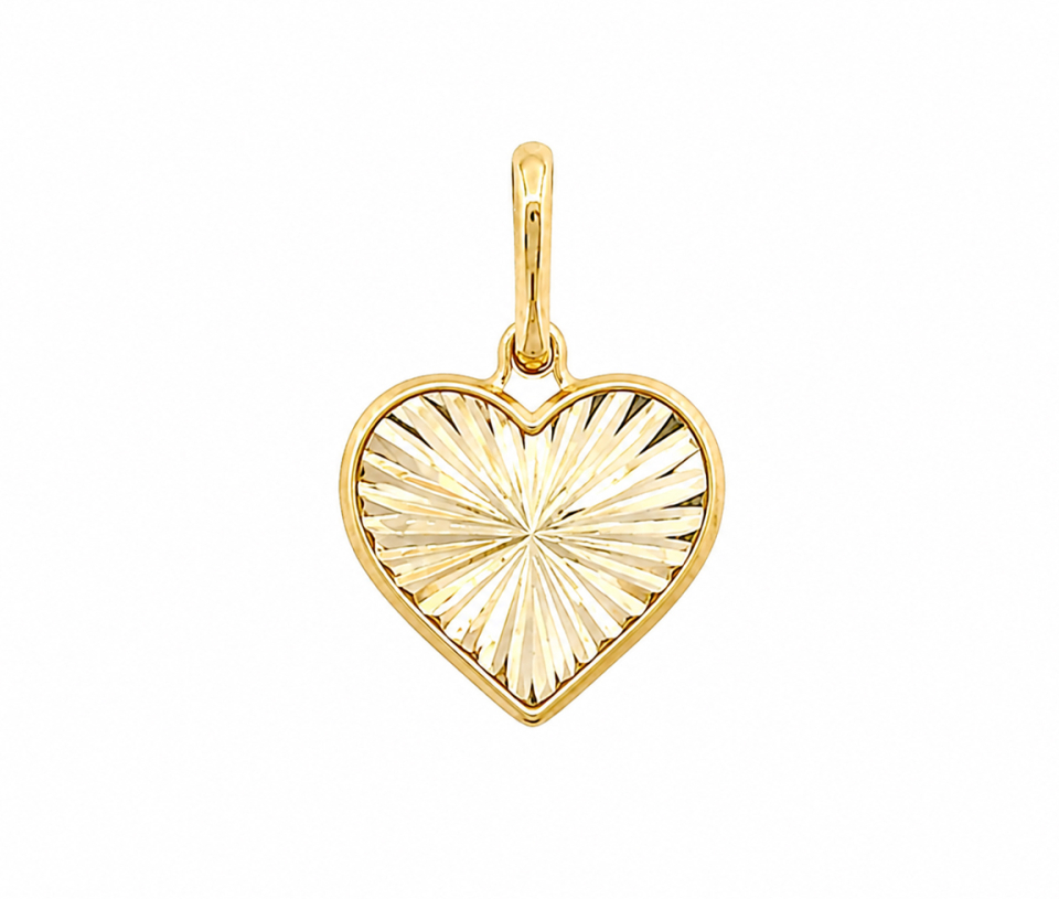 PENDENTIF COEUR EN OR TAILLÉ DIAMANT