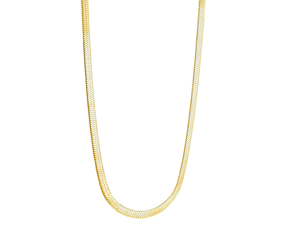 CHAINE EN ACIER/PVD OR À MAILLE CHEVRON (HERRINGBONE) - IG SWN51 - VELORIA